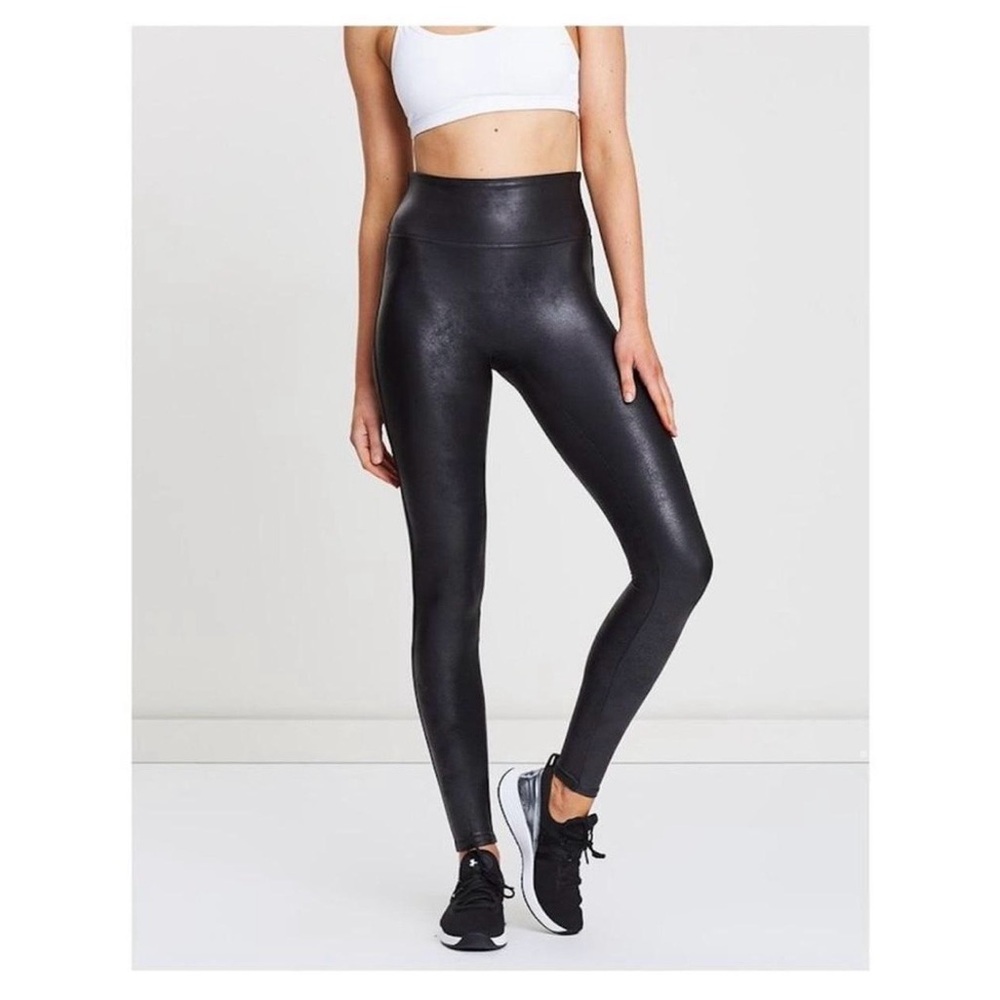 Spanx High-Waist Faux Leather Black Leggings - Picture 1 of 5